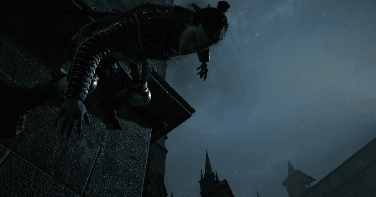 Coen scala di notte una torre gotica in The blood of Dawnwalker - nerdface