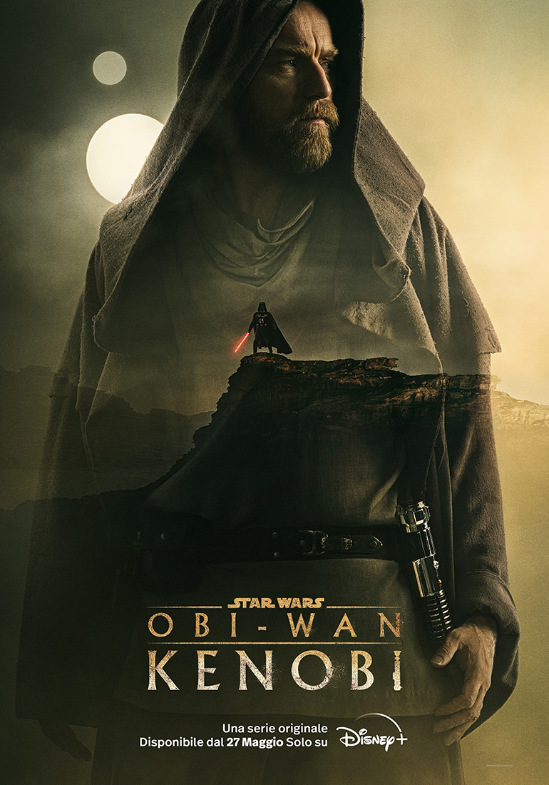 obi-wan kenobi è al centro del poster della miniserie di Disney+, sullo sfondo Darth Vader - nerdface