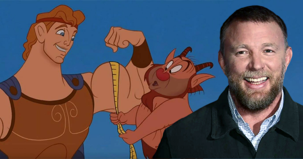 guy ritchie in un collage insieme ad una scena del film d'animazione disney hercules - nerdface